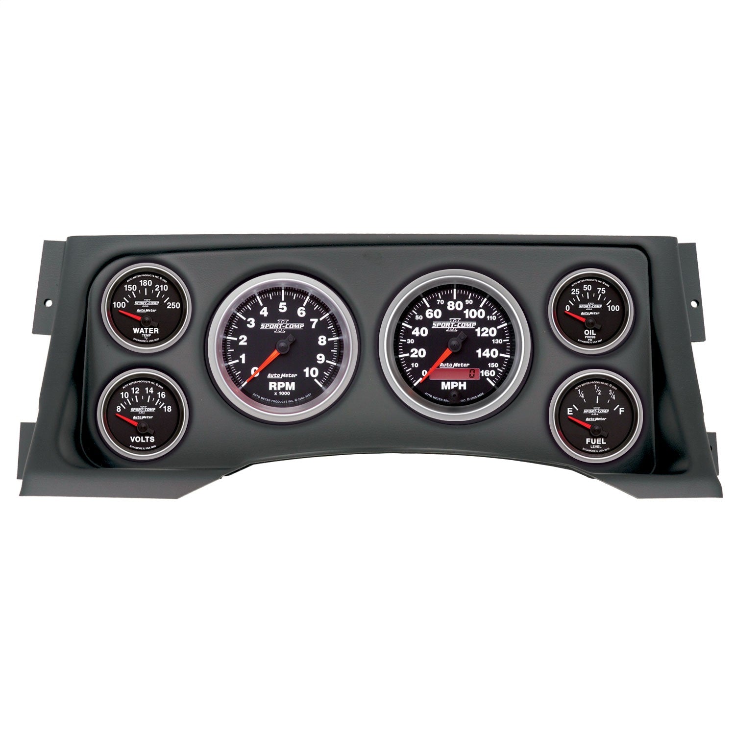 6 GAUGE DIRECT-FIT DASH KIT, CHEVY/GMC TRUCK 95-98, SPORT-COMP II