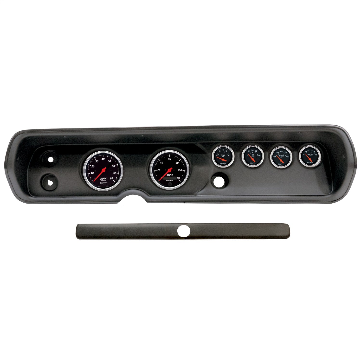 6 GAUGE DIRECT-FIT DASH KIT, CHEVY CHEVELL 64-65, DESIGNER BLACK
