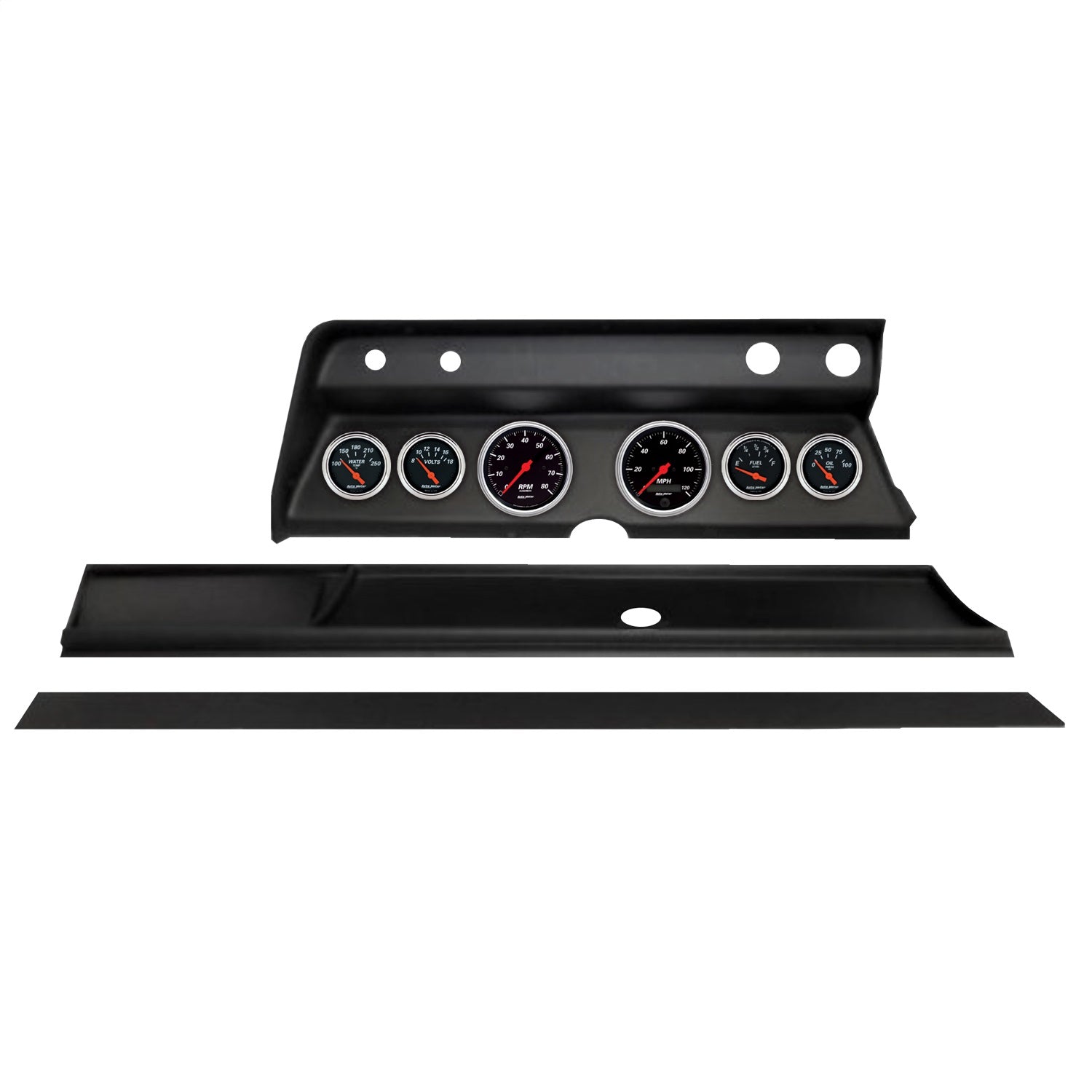 6 GAUGE DIRECT-FIT DASH KIT, CHEVY CHEVELLE 66, DESIGNER BLACK