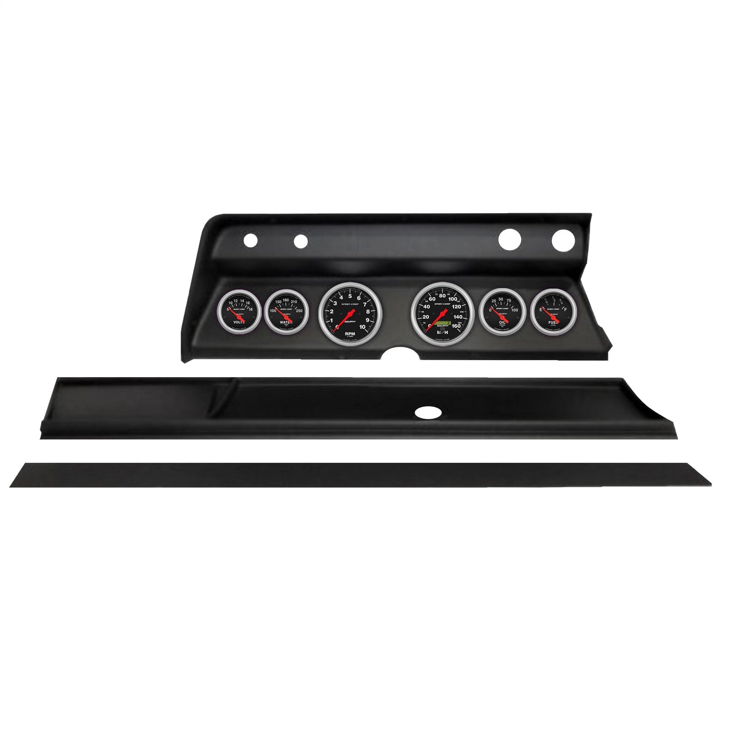 6 GAUGE DIRECT-FIT DASH KIT, CHEVY CHEVELLE 66, SPORT-COMP