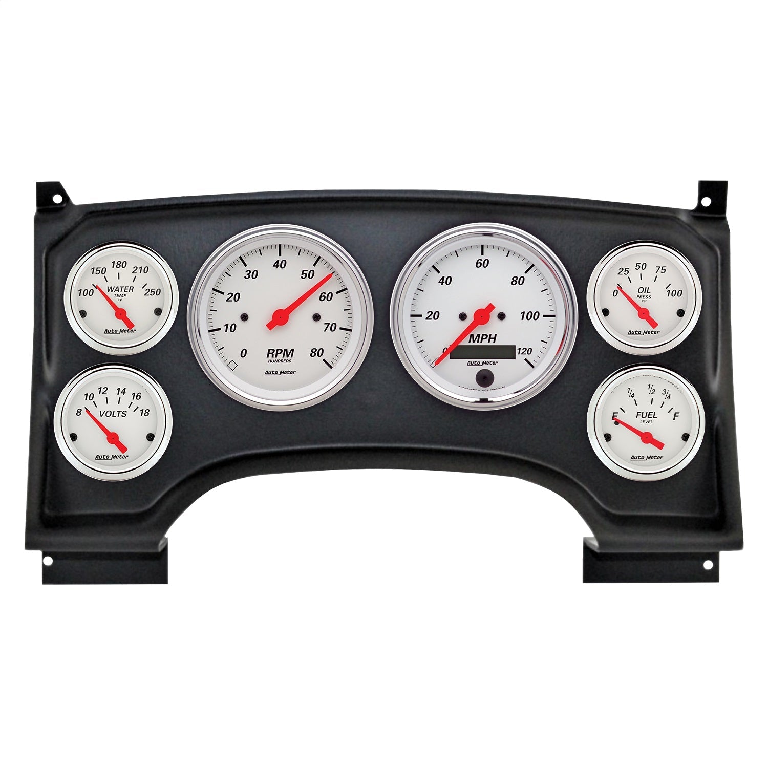 6 GAUGE DIRECT-FIT DASH KIT, CHEVY S10 TRUCK 94-97, ARCTIC WHITE