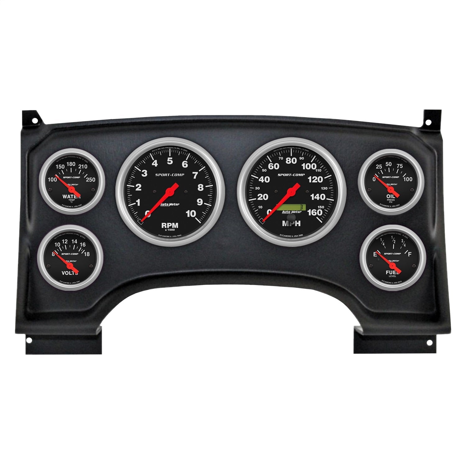 6 GAUGE DIRECT-FIT DASH KIT, CHEVY S10 TRUCK 94-97, SPORT-COMP