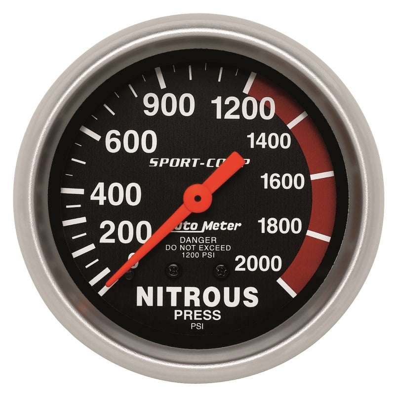 2-5/8" NITROUS PRESSURE, 0-2000 PSI, SPORT-COMP