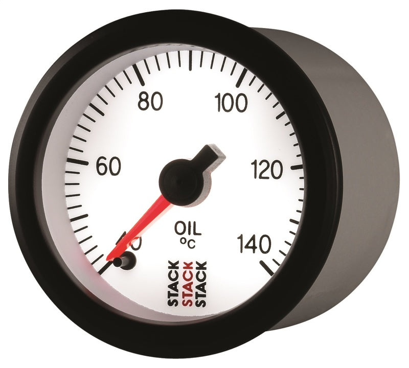 OIL TEMP, PRO STEPPER MOTOR, 52MM, WHT, 40-140 °C, 1/8" NPTF MALE