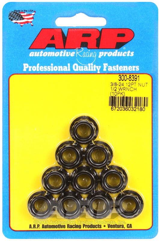 ARP 300-8391 3/8-24, 1/2 Socket 12PT Nut Kit