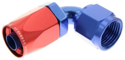 Redhorse Performance 6090-08-1 -08 90 degree female aluminum hose end - red&blue