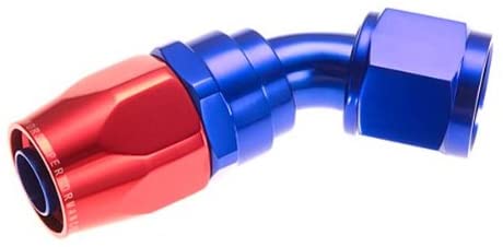 Redhorse Performance 1045-04-1 -04 45 deg double swivel hose end-red&blue