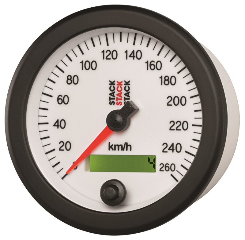 88MM SPEEDOMETER, 0-260 KM/H, STACK WHT