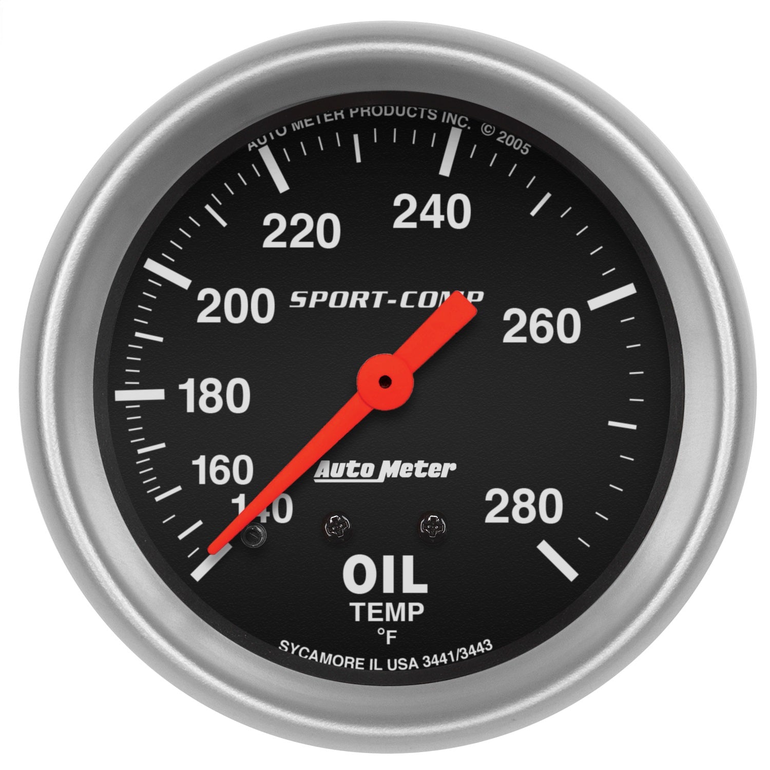 2-5/8" OIL TEMPERATURE, 140-280 °F, SPORT-COMP
