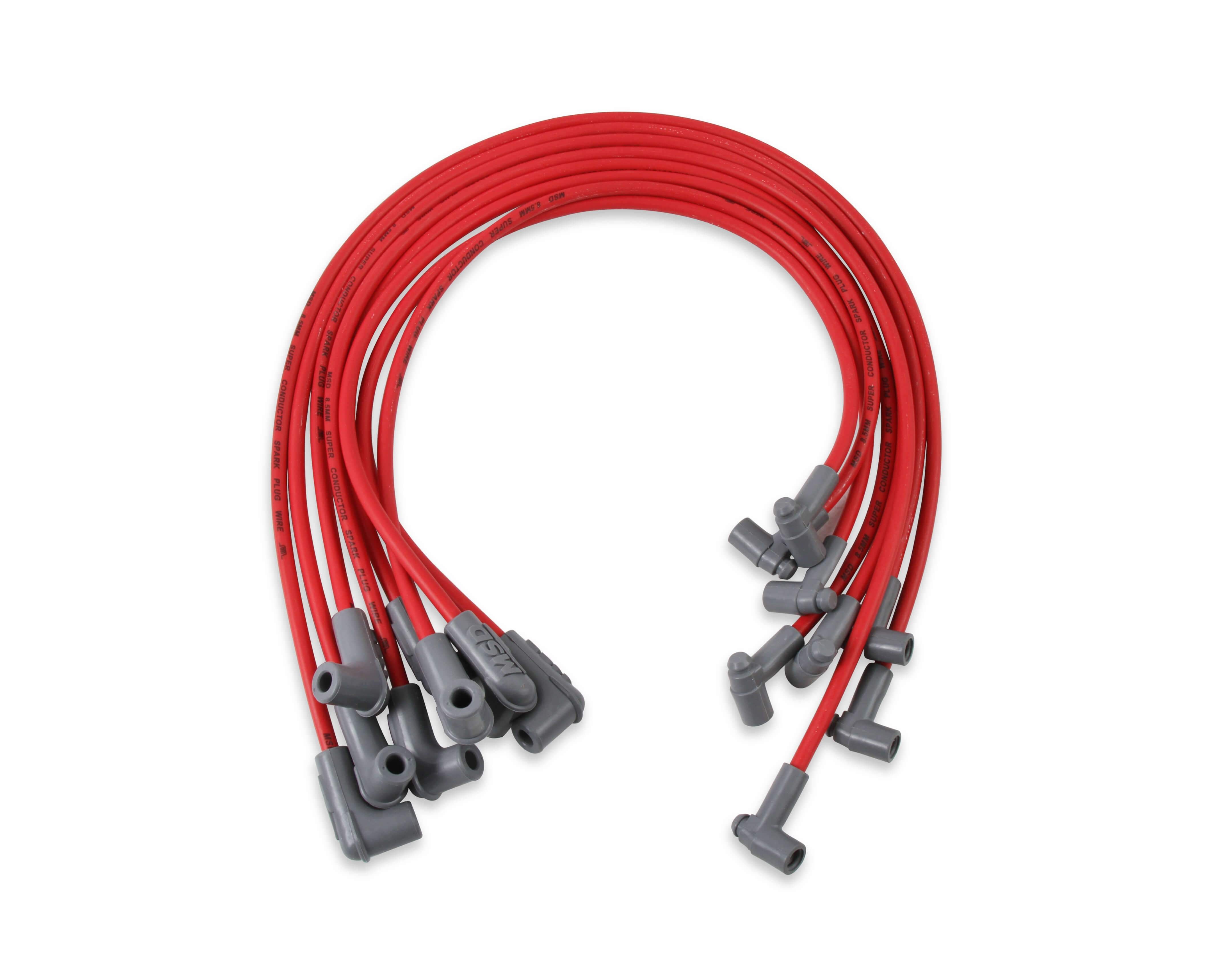 MSD 35599 Super Conductor 8.5mm Spark Plug Wire Set, Small Block Chevy w/ HEI Cap