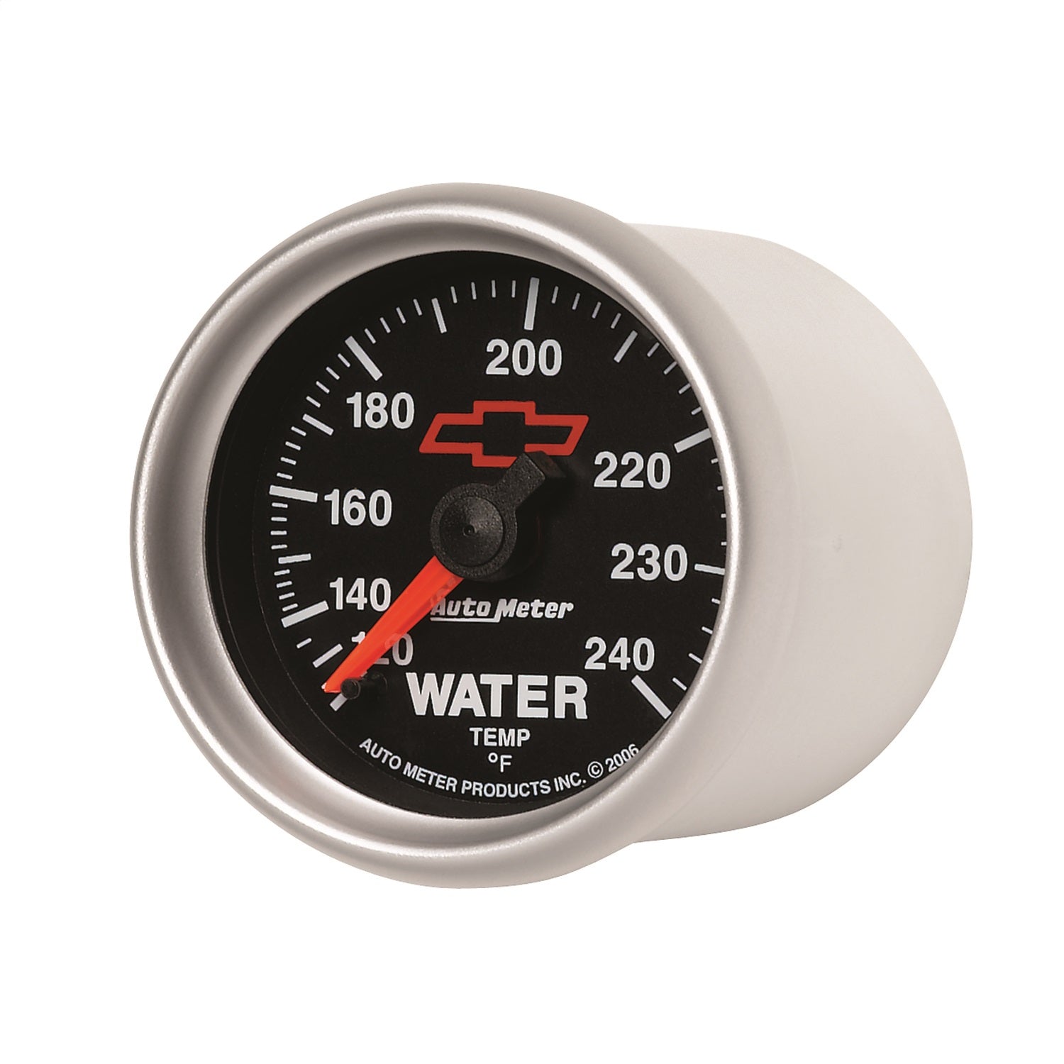 2-1/16" WATER TEMPERATURE, 120-240 °F, CHEVY RED BOWTIE, BLACK