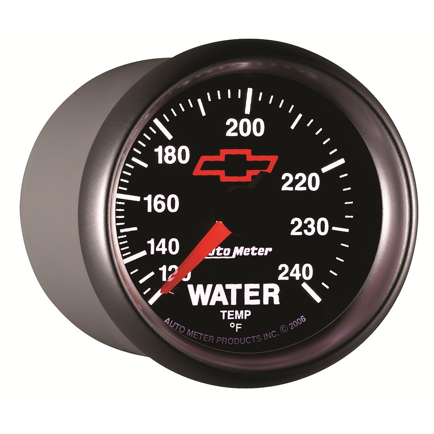2-1/16" WATER TEMPERATURE, 120-240 °F, CHEVY RED BOWTIE, BLACK