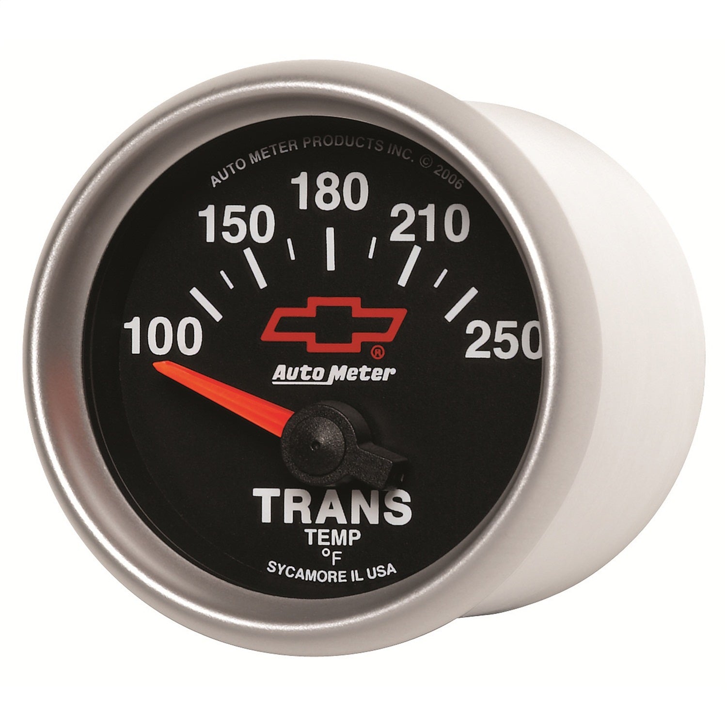 2-1/16" TRANSMISSION TEMPERATURE, 100-250 °F, CHEVY RED BOWTIE, BLACK