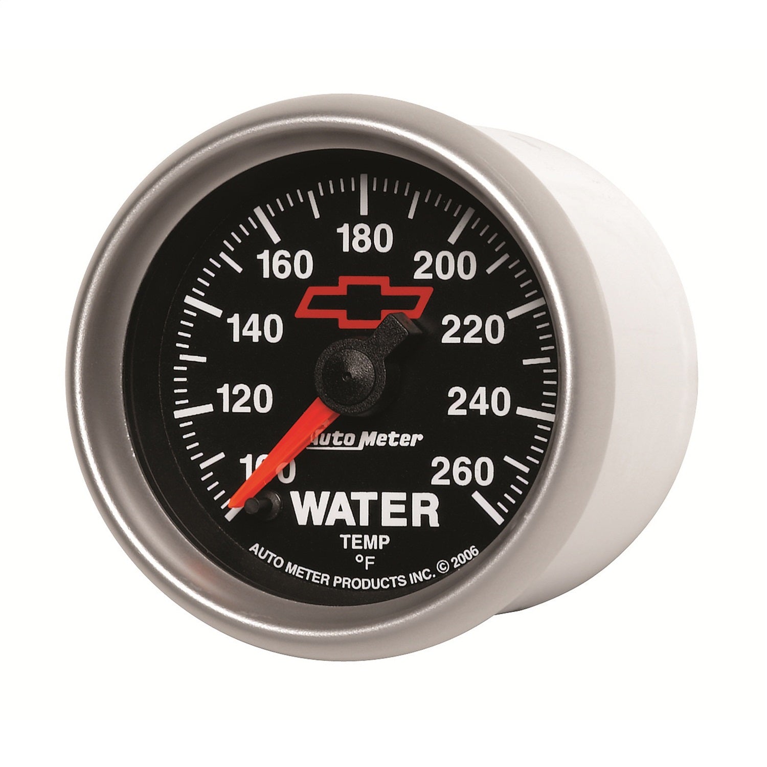 2-1/16" WATER TEMPERATURE, 100-260 °F, CHEVY RED BOWTIE, BLACK