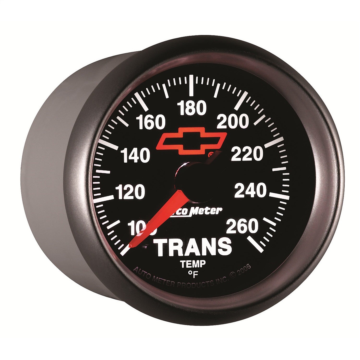 2-1/16" TRANSMISSION TEMPERATURE, 100-260 °F, CHEVY RED BOWTIE, BLACK