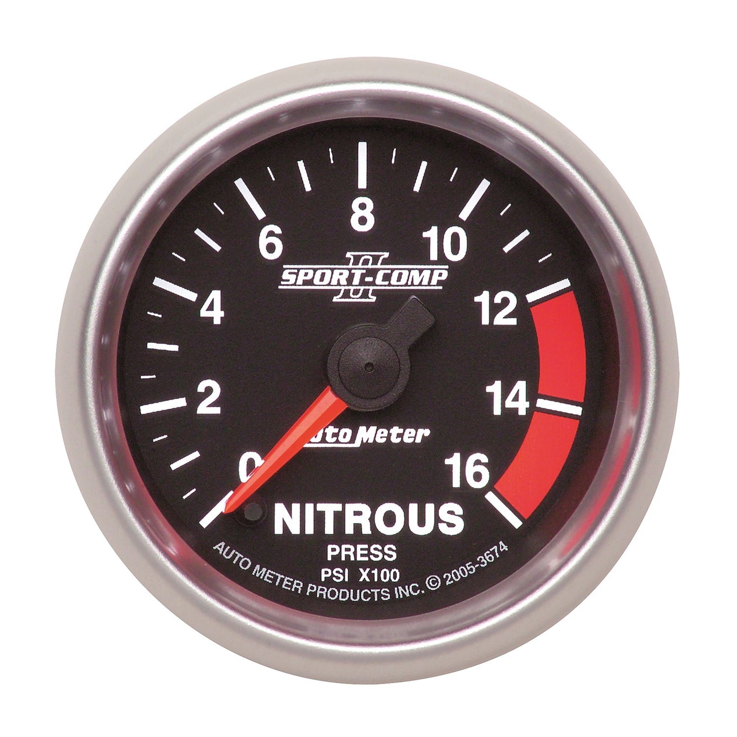 2-1/16" NITROUS PRESSURE, 0-1600 PSI, SPORT-COMP II