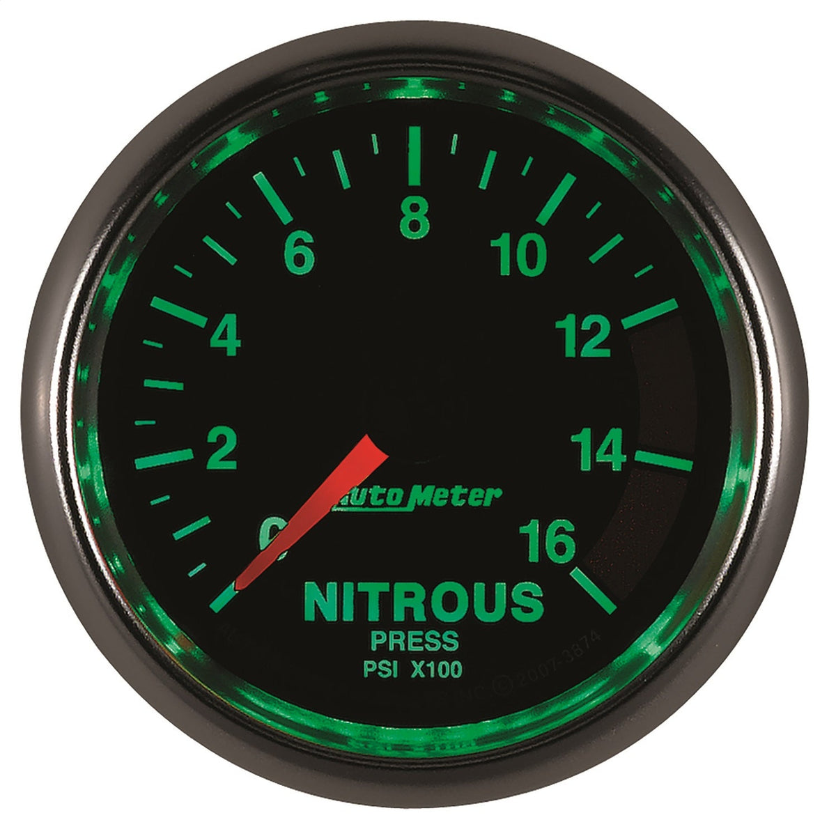 2-1/16" NITROUS PRESSURE, 0-1600 PSI, GS