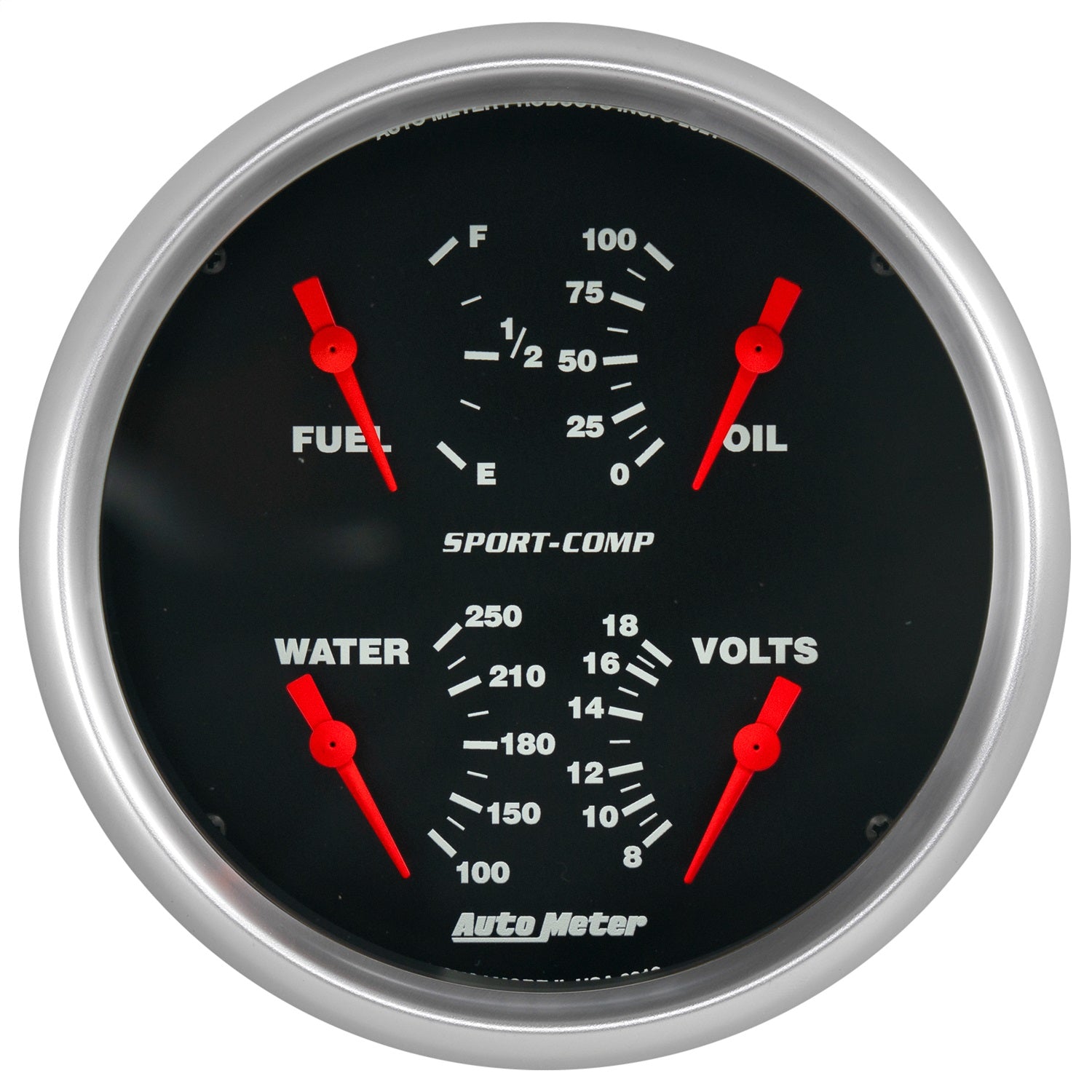 5" QUAD GAUGE, 100 PSI/100-250 °F/8-18V/240-33 ?, SPORT-COMP