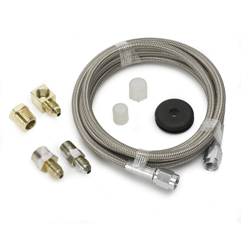 LINE, BRAIDED STAINLESS STEEL, #3 DIA., 6FT. LENGTH, -3AN AND 1/8" NPTF FITTINGS