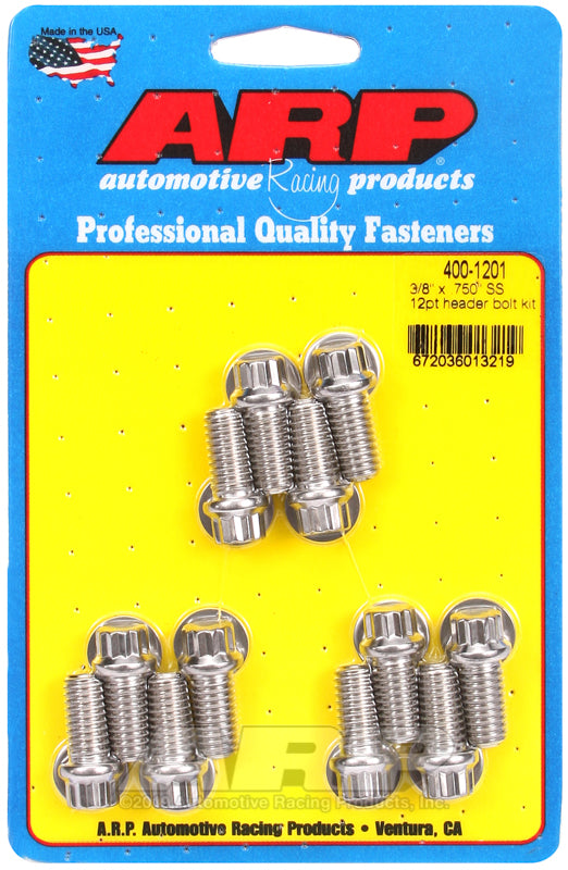 ARP 400-1201 3/8 X .750 SS 12PT Header Bolt Kit