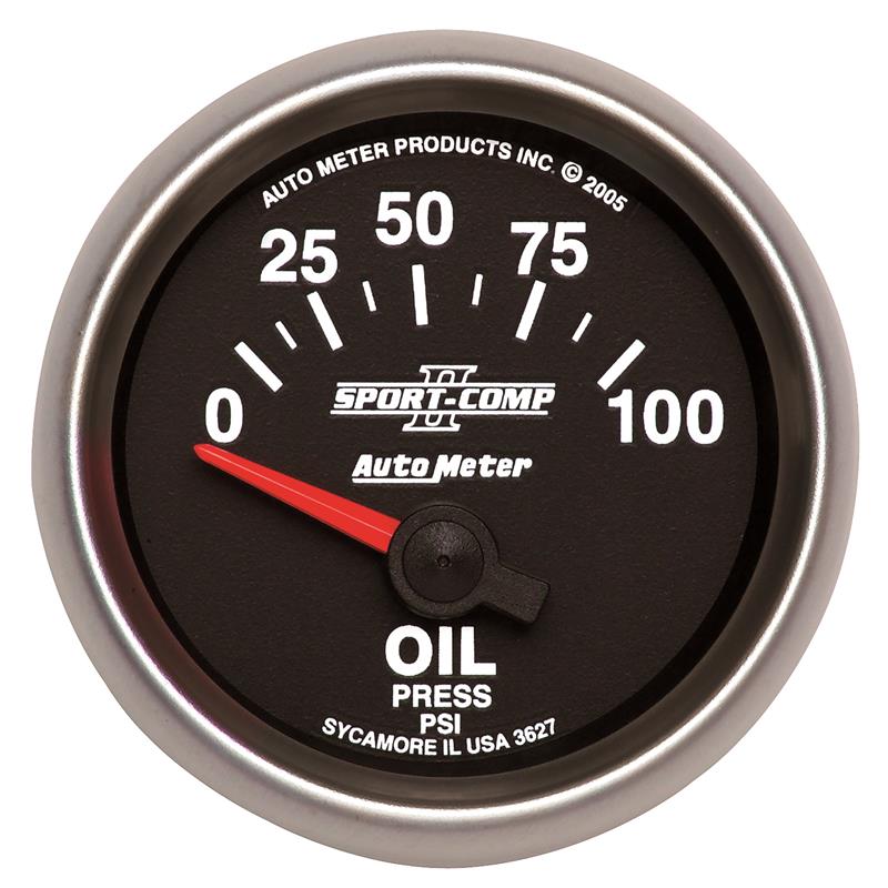 2-1/16" OIL PRESSURE, 0-100 PSI, SPORT-COMP II
