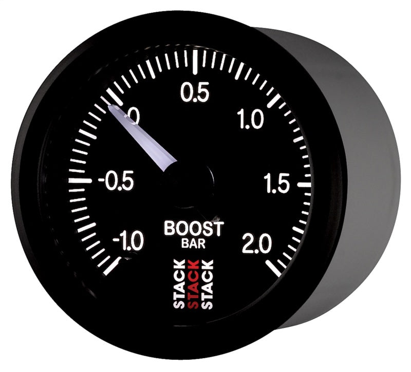 52MM, BOOST PRESS, PRO STEPPER, BLK, -1 TO +2 BAR, INCL. T-FITTING