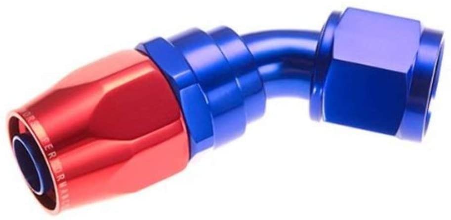 Redhorse Performance 1045-16-1 -16 45 degree female aluminum hose end - red&blue