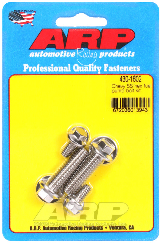 ARP 430-1602 Chevy SS Hex Fuel Pump Bolt Kit