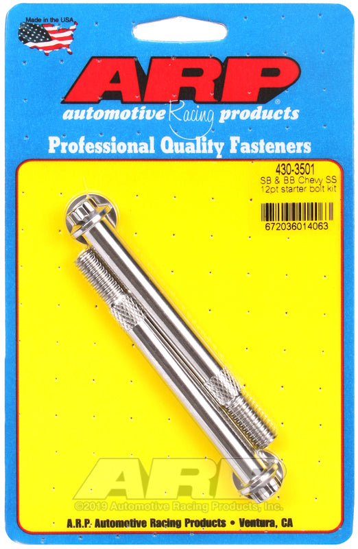 ARP 430-3501 SB & BB Chevy 3/8 12PT SS Pro Stock & Hi-Torque Starter Bolt Kit