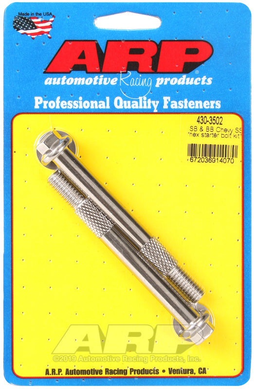 ARP 430-3502 SB & BB Chevy 3/8 Hex SS Pro Stock & Hi-Torque Starter Bolt Kit