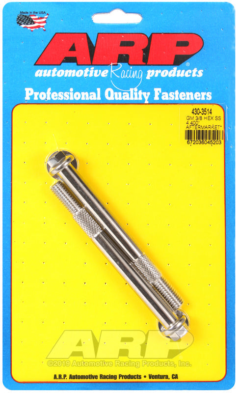 ARP 430-3514 GM 3/8 X 4.400" Hex SS Starter Bolt Kit