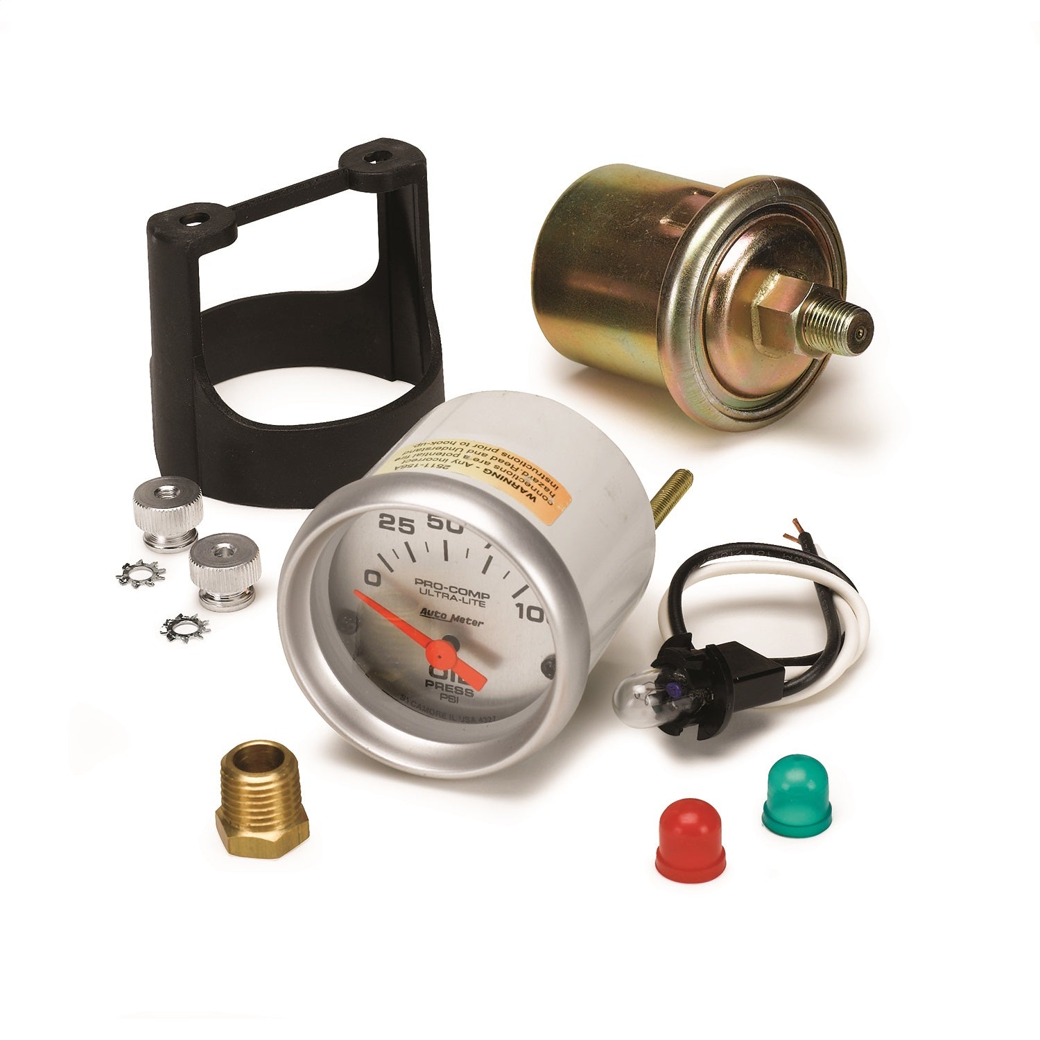 2-1/16" OIL PRESSURE, 0-100 PSI, ULTRA-LITE