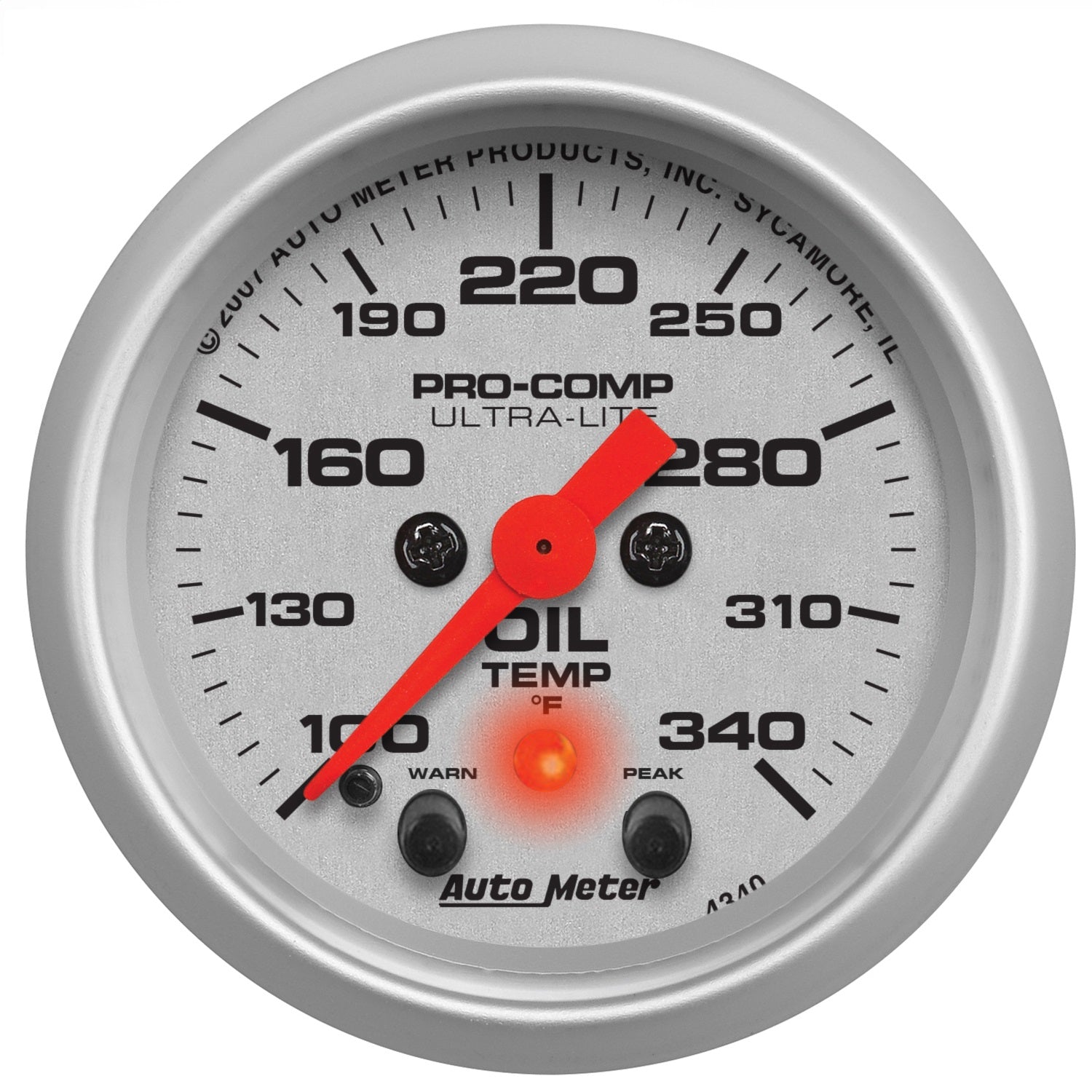 2-1/16" OIL TEMPERATURE, 100-340 °F, ULTRA-LITE