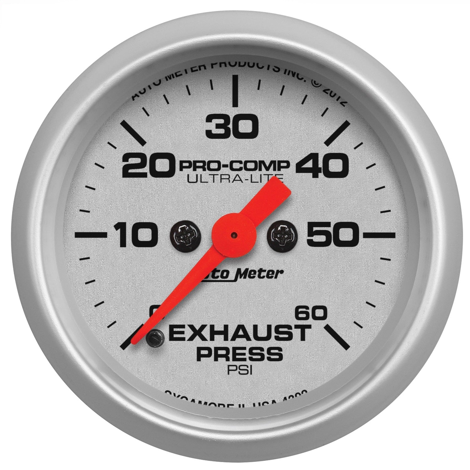 2-1/16" EXHAUST PRESSURE, 0-60 PSI, ULTRA-LITE