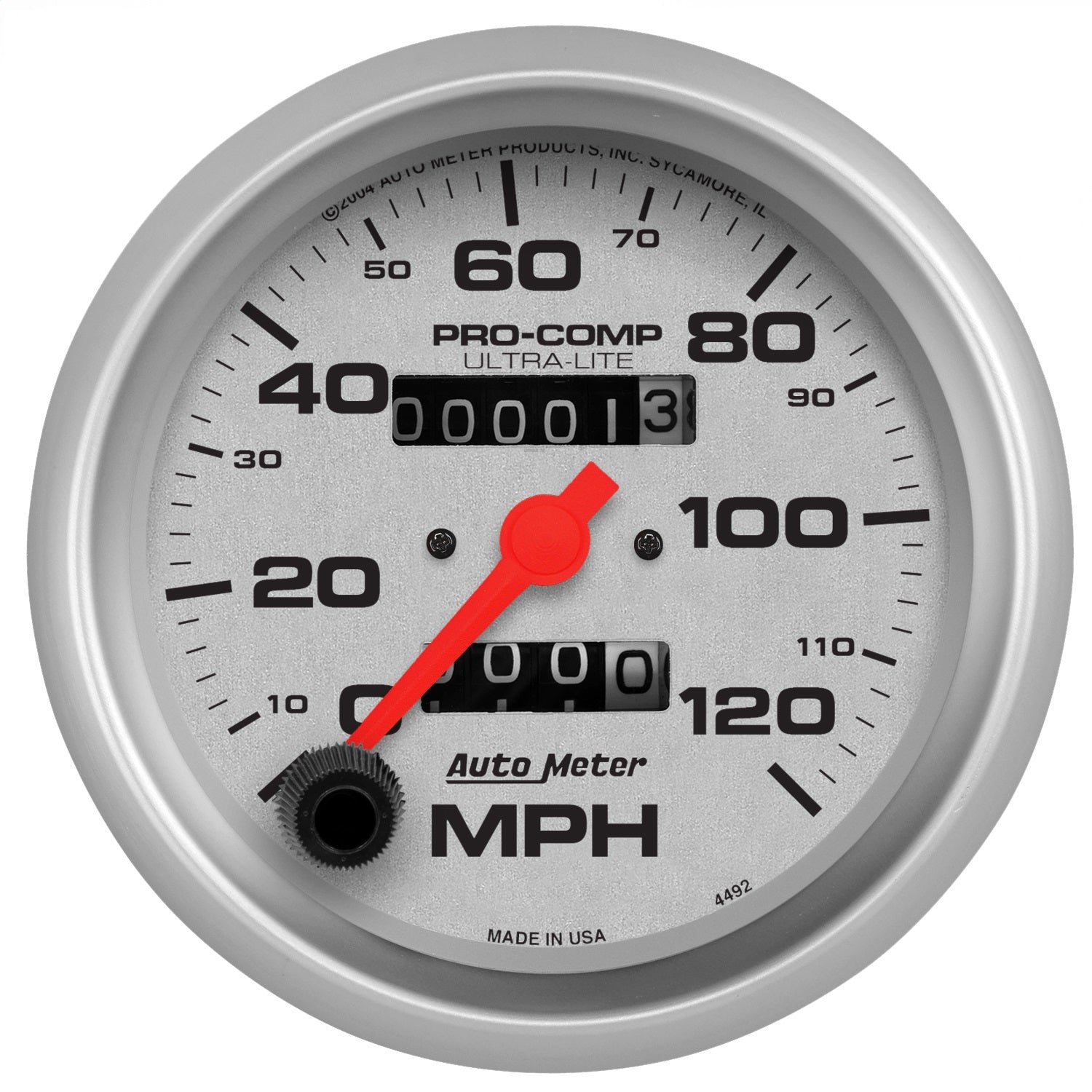 3-3/8" SPEEDOMETER, 0-120 MPH, ULTRA-LITE