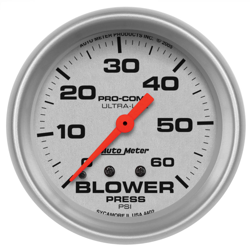 2-5/8" BLOWER PRESSURE, 0-60 PSI, ULTRA-LITE