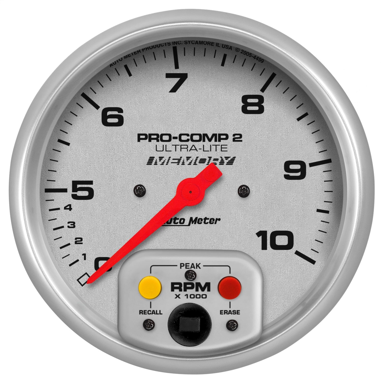 5" IN-DASH TACHOMETER, 0-10,000 RPM, ULTRA-LITE