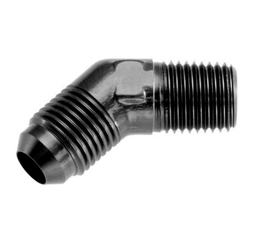 Redhorse Performance 823-08-08-2 -08 45 degree male adapter to -08 (1/2") NPT male - black