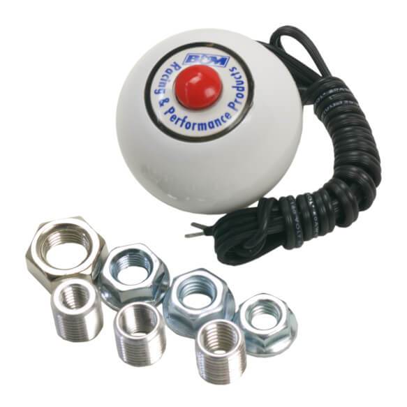 B&M 46112 White Replacement Shifter Knob With Button And SAE Threads