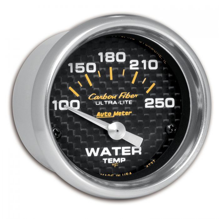 Autometer 4737 Carbon Fiber Electric Water Temperature Gauge 100-250??F
