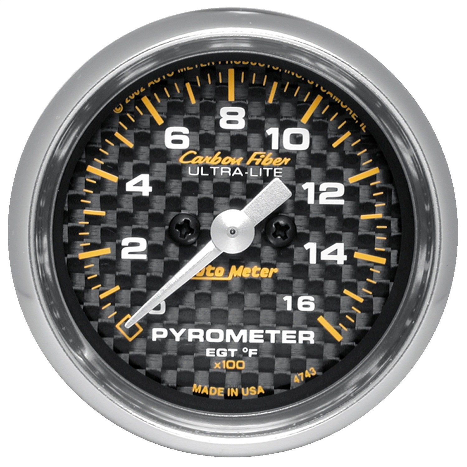 2-1/16" PYROMETER, 0-1600 °F, CARBON FIBER