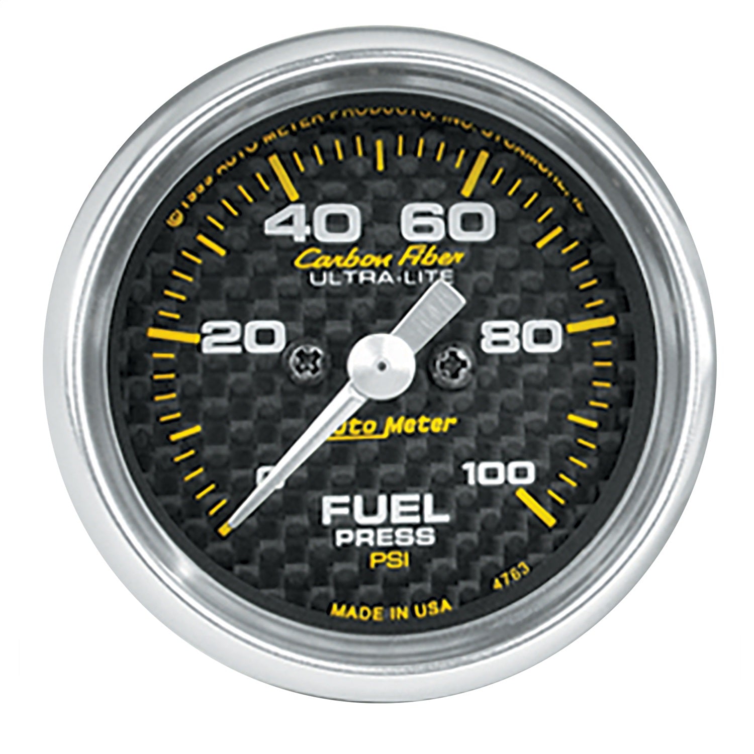 2-1/16" FUEL PRESSURE, 0-100 PSI, CARBON FIBER
