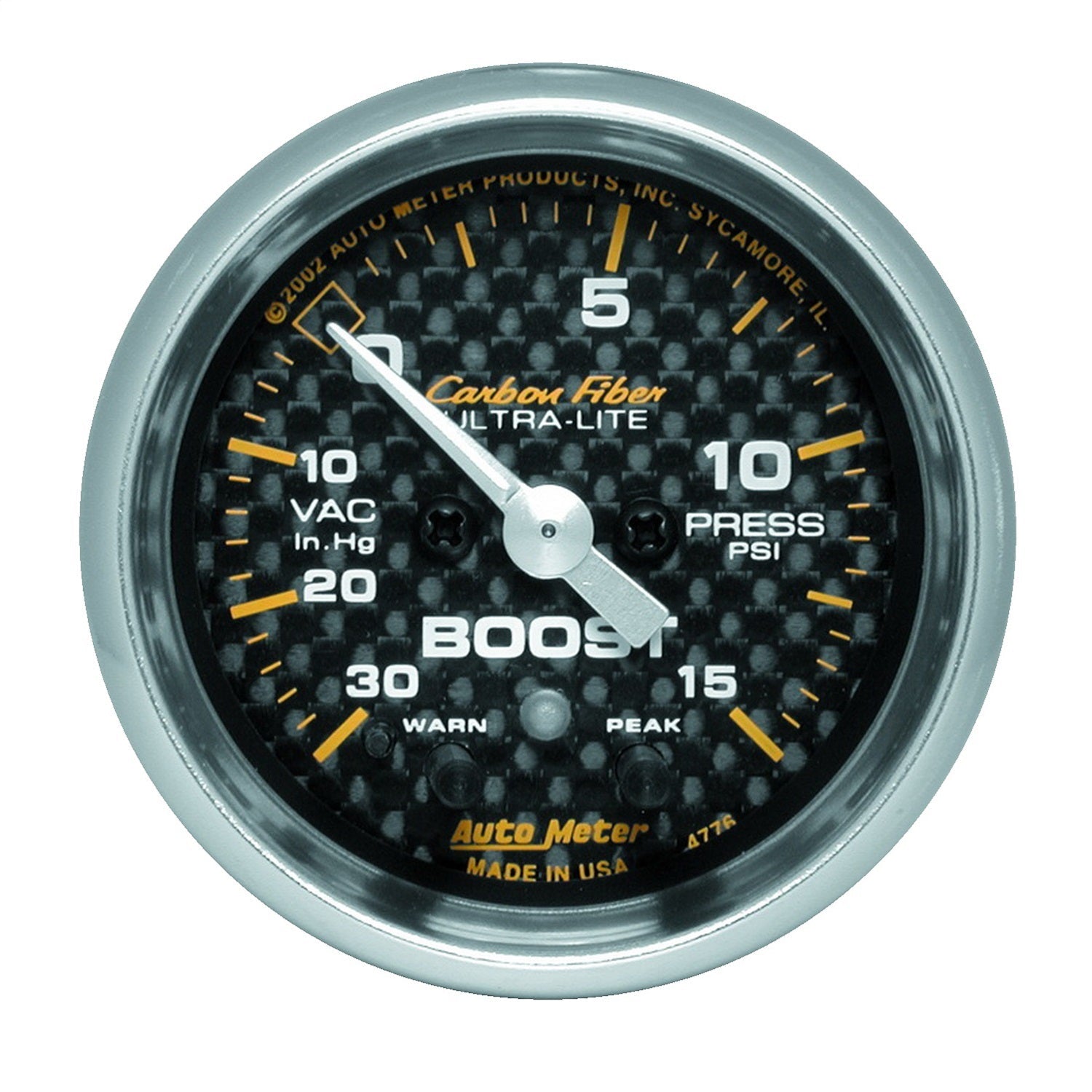 2-1/16" BOOST/VACUUM, 30 IN HG/15 PSI, PEAK & WARN, CARBON FIBER