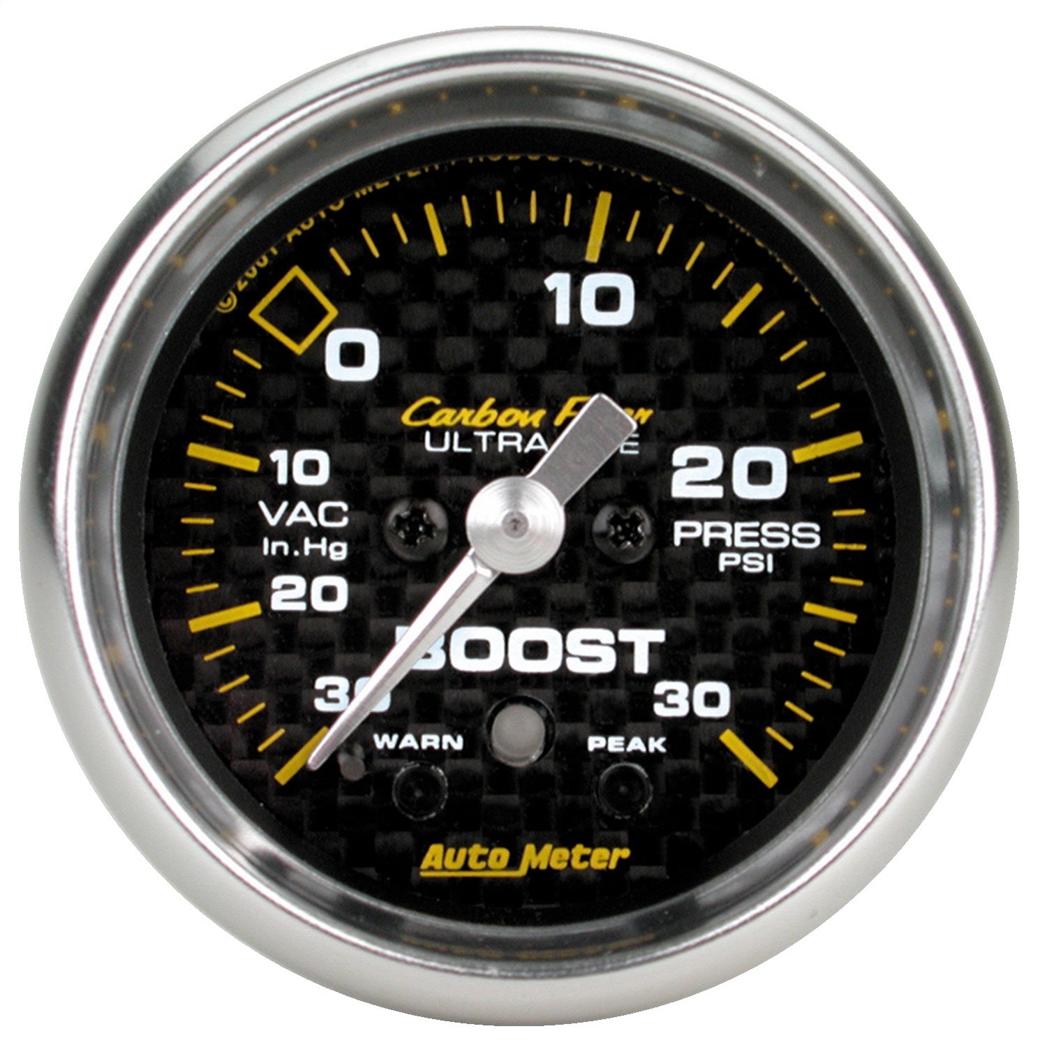 2-1/16" BOOST/VACUUM, 30 IN HG/30 PSI, PEAK & WARN, CARBON FIBER