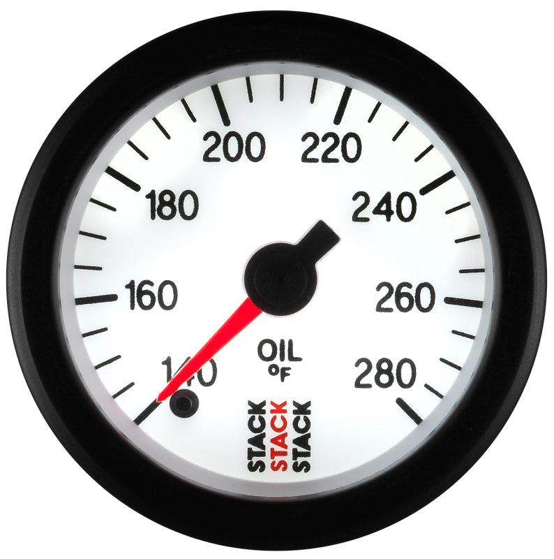 OIL TEMP, PRO STEPPER MOTOR, 52MM, WHT, 140-280 °F, 1/8" NPTF MALE
