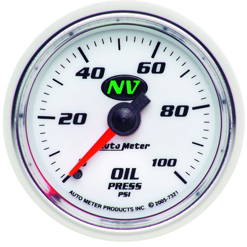 2-1/16" OIL PRESSURE, 0-100 PSI, NV