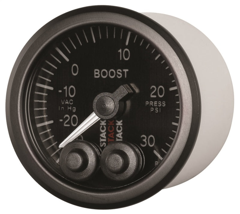 52MM, BOOST PRESS, PRO-CONTROL, BLK, -30INHG TO +30PSI, INCL. T-FITTING