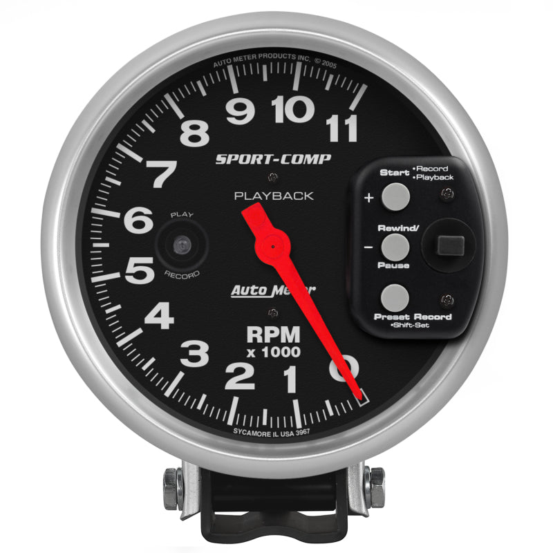 5" PEDESTAL PLAYBACK TACHOMETER, 0-11,000 RPM, SPORT-COMP