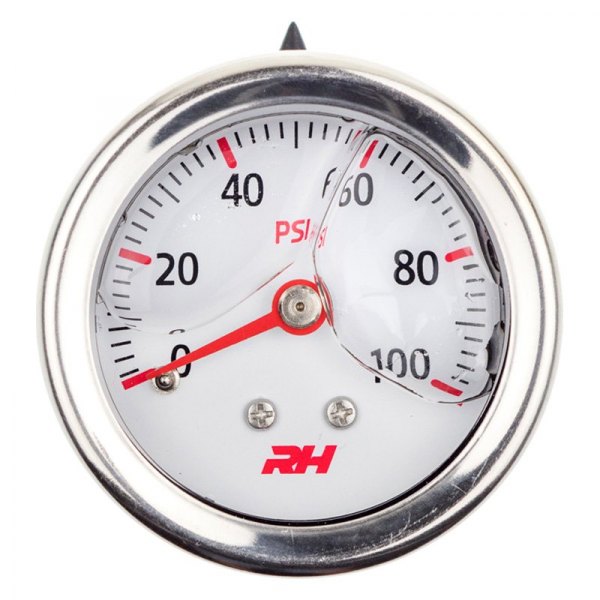 Redhorse Performance 5001-100-1 Liquid Filled Fuel Pressure Gauge - 1/8" NPT Inlet - 100psi - White w/Silver Screws