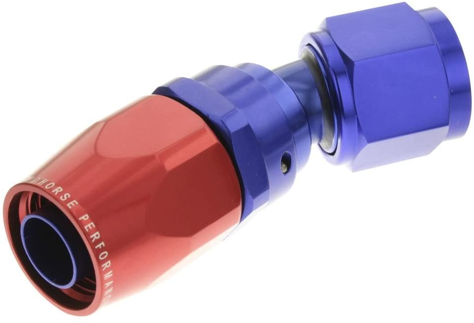 Redhorse Performance 1030-12-1 -12 30 degree female aluminum hose end - red&blue